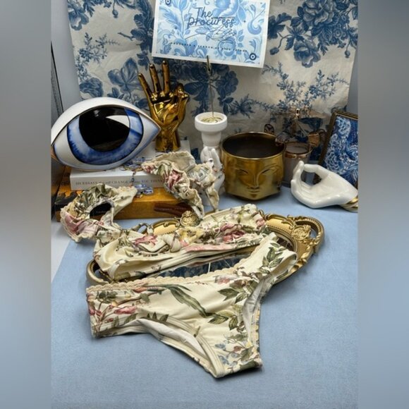 🆕 ZIMMERMANN KIDS 🧿 NWT Waverly Trim Frill Bikini Set, Cream Floral - Sz 10Y - Picture 2 of 11